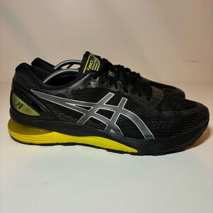 ASICS Gel-Nimbus 21 Running Shoes Black Yellow 1011A169 Men Sz 12.5 Sneakers